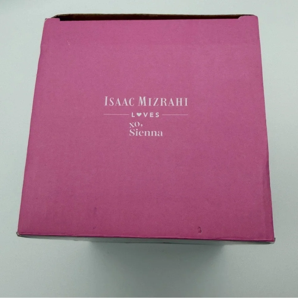 Isaac Mizrahi Loves‎ Xo Sienna Vase Ceramic Pottery Cream Hand Dipped Pink Glaze